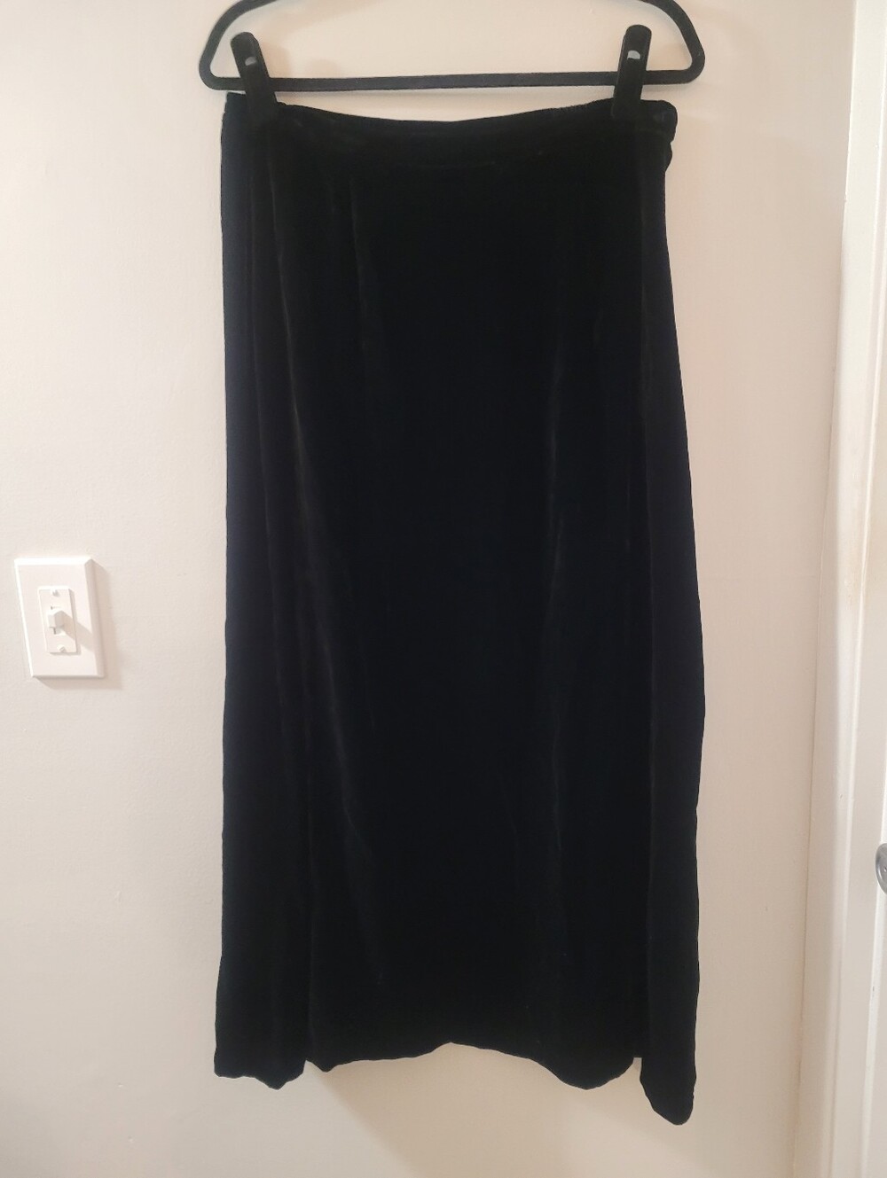 Vintage Black Velvet 90s Whimsigoth Midi Skirt